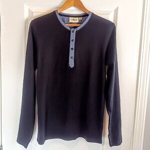 TexMan 17&Co Black Cotton Denim Trim Long Sleeve Top NWT